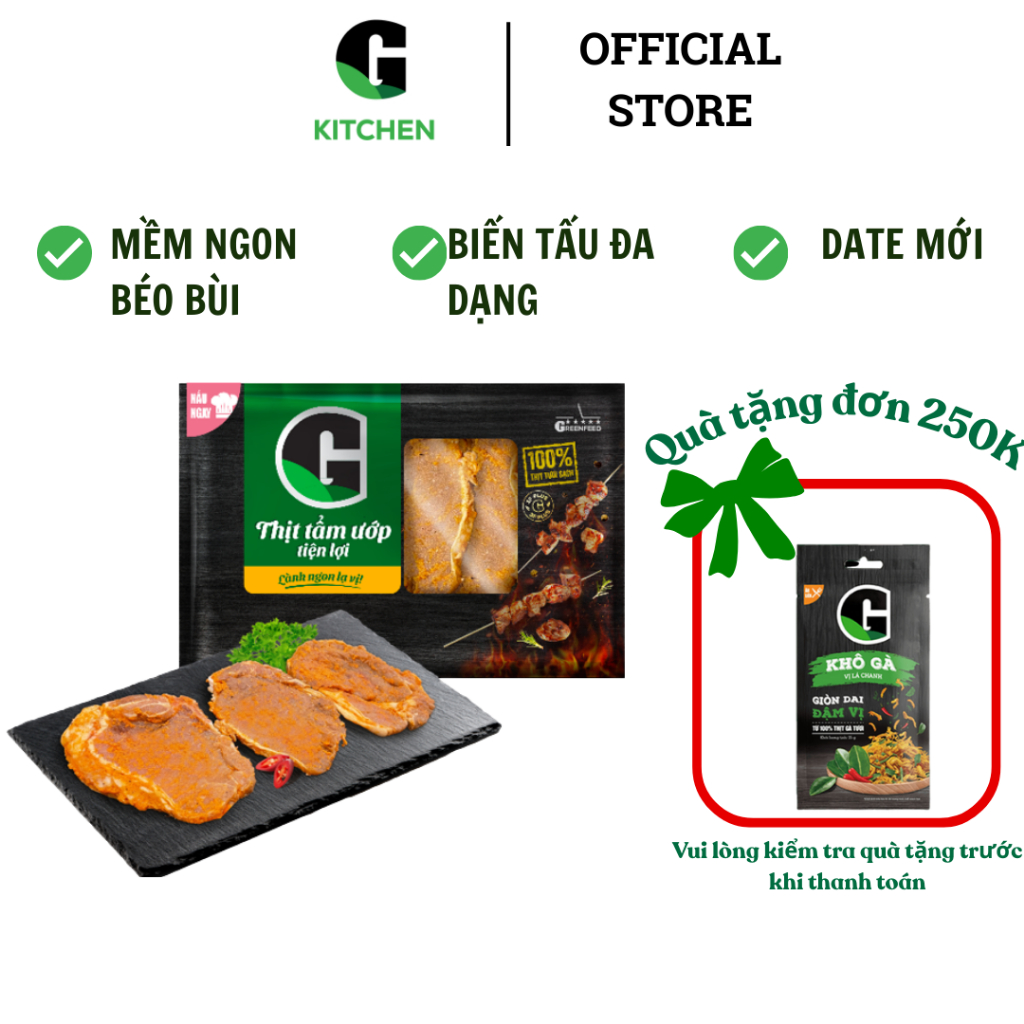 Sườn Cốt Lết Tẩm Uớp G Kitchen 400g Đông Lạnh vị nguyên bản/ vị chao [Giao nội thành HCM]