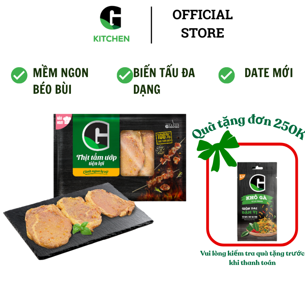 Sườn Cốt Lết Tẩm Uớp G Kitchen 400g Đông Lạnh vị nguyên bản/ vị chao [Giao nội thành HCM]
