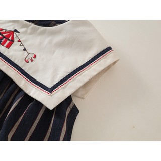 Váy Cho Bé Gái, Váy Thủy Thủ Cho Bé Thiết Kế Kẻ Sọc Cổ Vạt Chất Liệu Cotton Mềm Mại