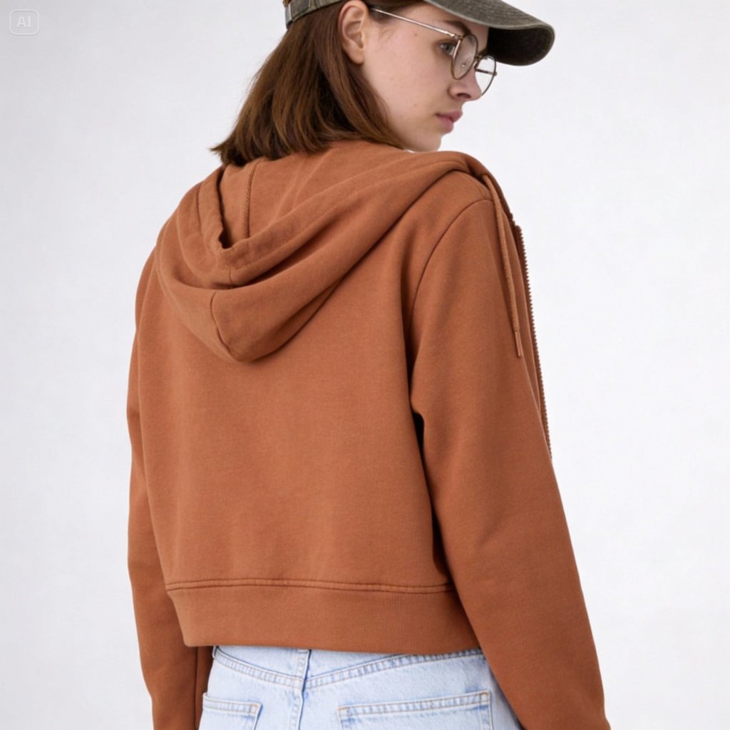 Áo khoác croptop nữ Umimodal – cotton 380gsm mềm mịn, form gọn tôn dáng, mặc thoải mái