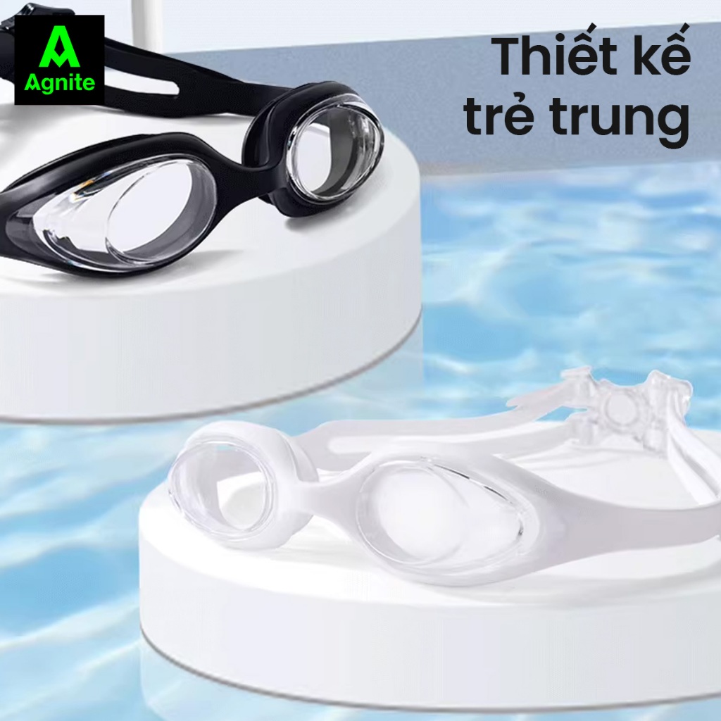 [MUA 1 TẶNG 1] Kính bơi người lớn, trẻ em chính hãng AGNITE chống tia UV bảo vệ mắt, thấu kính trong, tầm nhìn rõ