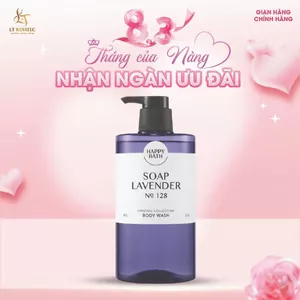 Sữa Tắm Happy Bath Cấp Ẩm Dưỡng Trắng Da, Chiết Xuất Oải Hương Giúp Thư Giãn Dễ Ngủ Và Làm Dịu Da 910g