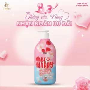 Sữa Tắm Happy Bath Be Happy Lưu Hương Lâu, Hương Dâu Rừng Ngọt Ngào Kết Hợp Hoa Anh Đào Dịu Nhẹ 900g