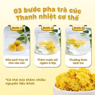 Hoa cúc vàng nguyên bông 100g, trà hoa cúc khô, cúc vàng pha trà, trang trí, decor - Lãn Ông
