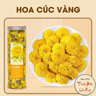 Hoa cúc vàng nguyên bông 100g, trà hoa cúc khô, cúc vàng pha trà, trang trí, decor - Lãn Ông