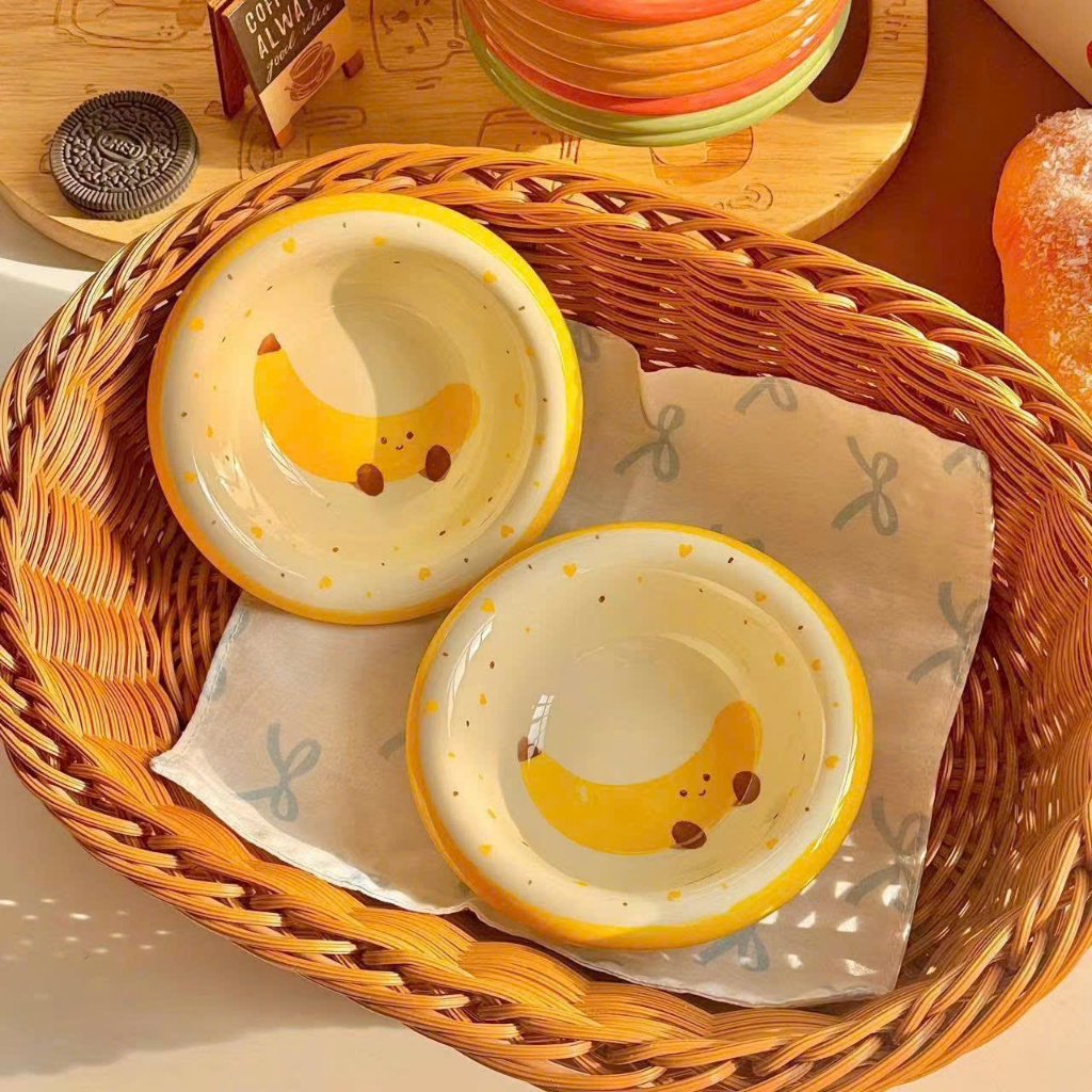 Set 4 Bát Sứ Chấm Nước Chấm Hoạ Tiết Trái Cây Dễ Thương – Chén Nước Mắm Mini Trang Trí Bàn Ăn