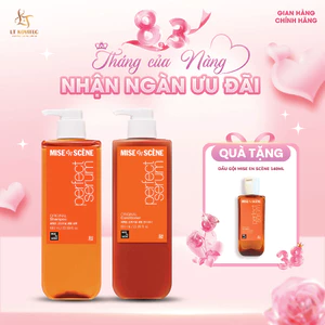 Bộ đôi Gội - Xả mise en scène 680ml Perfect Serum Original phục hồi hư tổn, giúp tóc suôn mềm, bồng bềnh