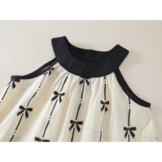 Set Bộ Bé Gái, Set Bộ Áo Yếm Kèm Quần Đùi Họa Tiết Nơ Xinh Xắn Chất Liệu Cotton Mềm