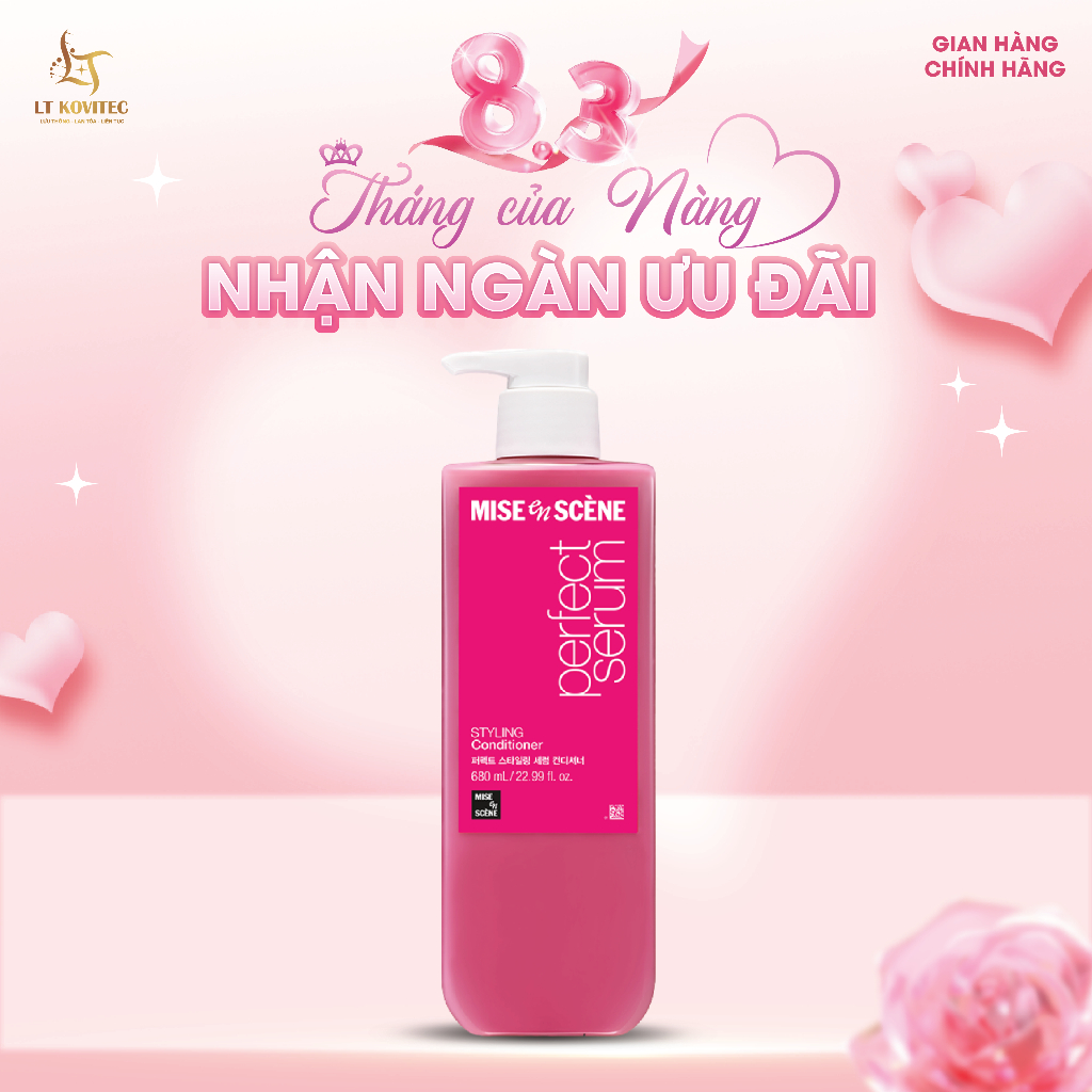 [SIZE LỚN 680ml ] Dầu xả mise en scène Perfect  Styling giúp tóc suôn mượt và dễ vào nếp,giữ nếp 24h