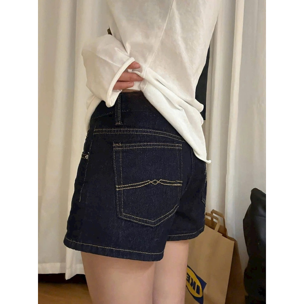 Quần Sooc Ngắn Jeans Nữ Style Hàn Quốc Xanh Than - 2026