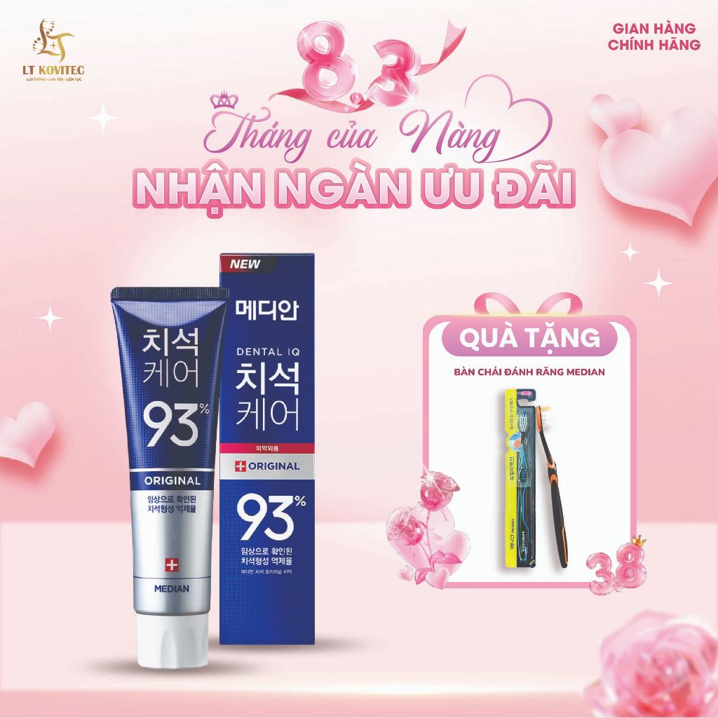 Kem đánh răng Median IQ 93% Tartar Toothpaste Original 120g ( màu xanh) Bảo Vệ Răng Miệng