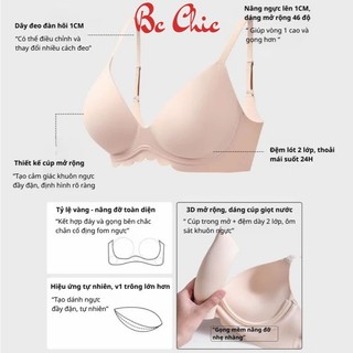 Áo Lót VECYLA Áo Ngực Đệm Dày 5cm Không Gọng Siêu Nâng Mặc Áo Dài Chất Liệu Cao Cấp A 015