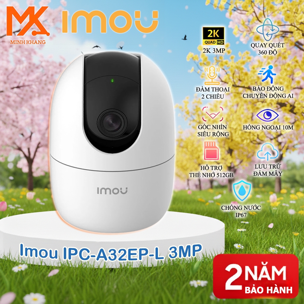 [IMOU Chính Hãng] Camera WiFi IMOU Ranger 2 A32EP 3MP / A52P 5MP, Dahua H3B 3MP Quay 360° AI Đàm Thoại 2 Chiều