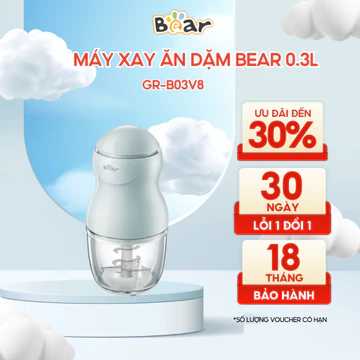 Máy Xay Ăn Dặm Cho Bé Bear Mini Máy Xay 8 lưỡi Cho Bé Ăn Dặm Máy Xay Thịt Cầm Tay Máy Xay Cháo Máy Xay Mini GR-B03V8