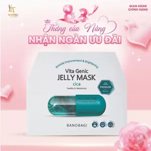 COMBO 10 Miếng Mặt nạ Banobagi Vita dưỡng trắng premium Genic Jelly Mask Cica (Xanh Ngọc) Bổ Sung Vitamin 30ml