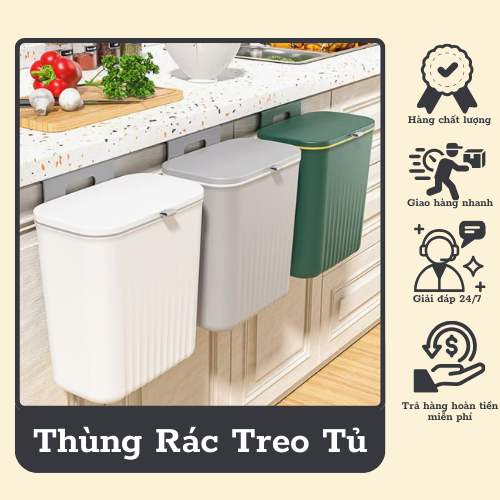 [RẺ BẤT NGỜ] Thùng Rác Treo Tủ Bếp Nắp Lật Thông Minh, Treo Cánh Tủ Nhà Bếp Tiện Lợi - MN007