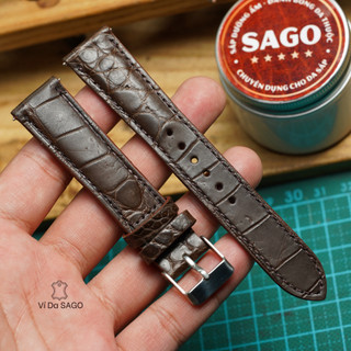 Dây đồng hồ da cá sấu thật - thương hiệu Ví Da SAGO-CS01