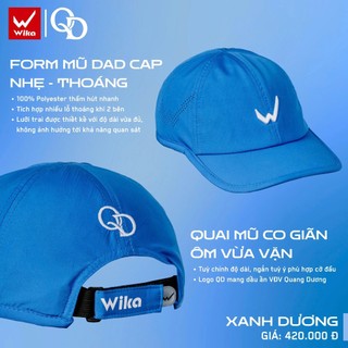 Mũ Thể Thao Wika Chính Hãng Polyeste, Chống Mồ Hôi Tốt, Quang Dương Mở