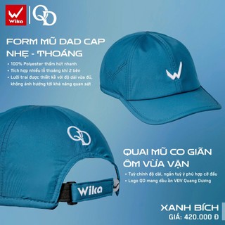 Mũ Thể Thao Wika Chính Hãng Polyeste, Chống Mồ Hôi Tốt, Quang Dương Mở