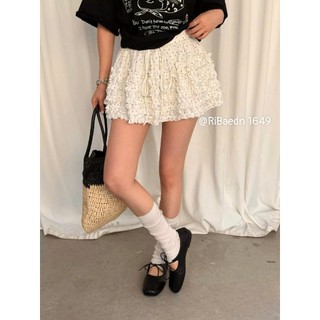 (NEW) Chân Váy chấm bi phối viền bèo Vintage Dáng Ngắn Có Quần Bảo Hộ 247store CVchambi1649