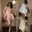 Áo Váy Babydoll Hari Cổ Sen 2 Lớp Form Rộng Gấu Viền Bèo Bo Chun