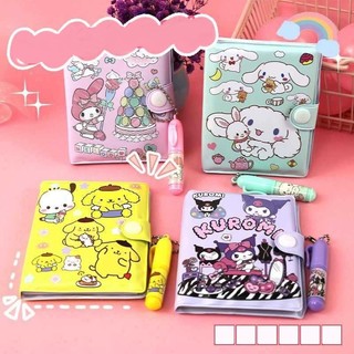 Hỏa Tốc - Set Quà Tặng Sổ Nút Gài và Bút Mẫu Hoạt Hình Dễ Thương ♥ Cún Cinna, Kuromi, Melody, Pompompurin