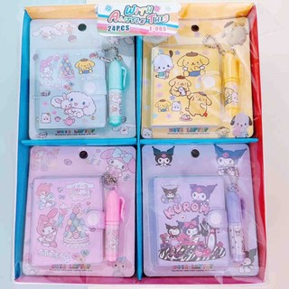 Hỏa Tốc - Set Quà Tặng Sổ Nút Gài và Bút Mẫu Hoạt Hình Dễ Thương ♥ Cún Cinna, Kuromi, Melody, Pompompurin