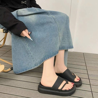 Dép Sandal Nữ Đế Cao 4cm Quai Ngang Thời Trang Hàn Quốc Đi Êm Chân