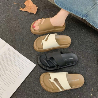 Dép Sandal Nữ Đế Cao 4cm Quai Ngang Thời Trang Hàn Quốc Đi Êm Chân