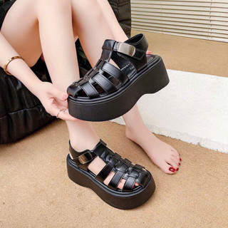 Sandal rọ mũi chất da đế xuồng 7 phân khuy vuông DH8225