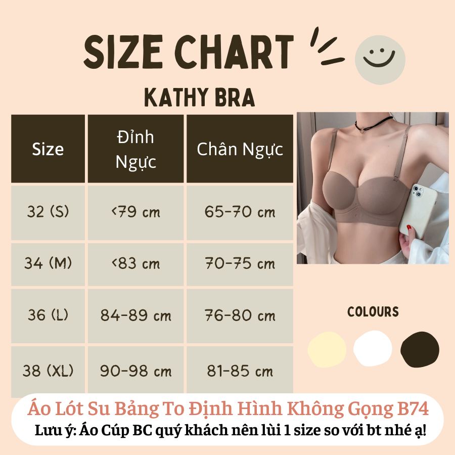 B74[LÙI SIZE] Áo Lót Đúc Su Bảng To Định Hình  KATHY BRA Không Gọng ĐệmVừa Nâng Ngực Mặc Áo Dài Không Lộ Viền | BigBuy360 - bigbuy360.vn
