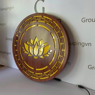 Đèn Hào Quang,Đèn Hoa Sen Ánh Sáng Vàng, Đèn Trang Trí Bàn Thờ