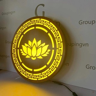 Đèn Hào Quang,Đèn Hoa Sen Ánh Sáng Vàng, Đèn Trang Trí Bàn Thờ