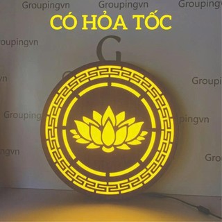 Đèn Hào Quang,Đèn Hoa Sen Ánh Sáng Vàng, Đèn Trang Trí Bàn Thờ