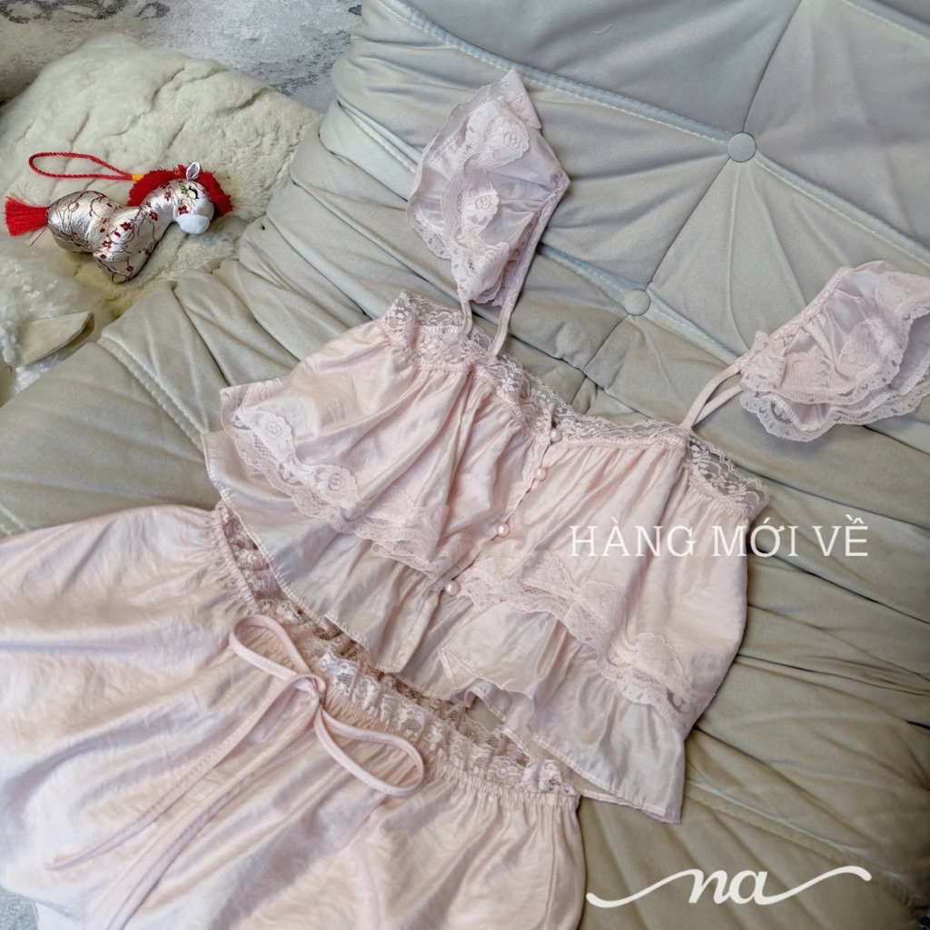 Bộ ngủ 2 dây cánh tiên phối ren tầng Mộc Miên