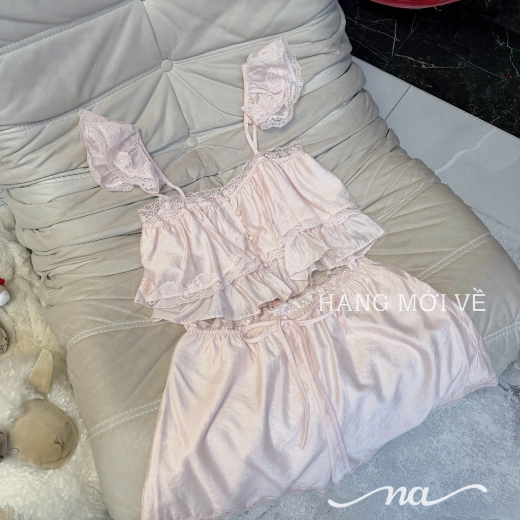 Bộ ngủ 2 dây cánh tiên phối ren tầng Mộc Miên