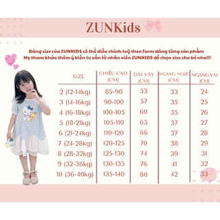 Đầm Thun Bé Gái Hello Kitty Bèo Lượn AZD561 | Đầm Cotton Co Giãn 4 Chiều Dáng Suông Cho Bé Gái