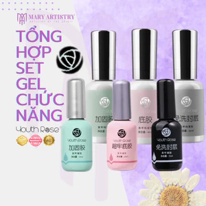 Combo Sơn Gel Chức Năng Hoa Hồng Youth Rose Chính Hãng - Base, Top, Cứng Móng 7,5ml 15ml 20ml