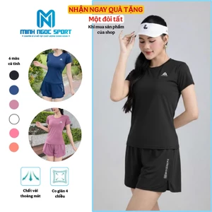 Độ tập gym nữ, bộ tập nhảy erobic nữ, quần 2 lớp áo cộc cao cấp chất thun mát thấm mồ hôi. Mmestore