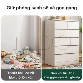 Nido Tủ Ngăn Kéo Gỗ MDF Cao Cấp - Tủ Để Đồ, Decor Phòng Khách 6 Ngăn Kéo (120x41x69cm)