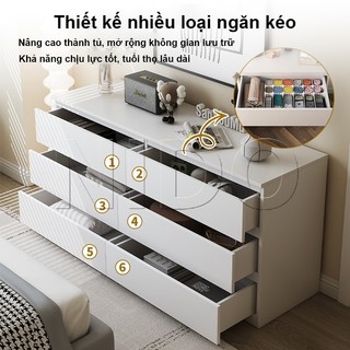 Nido Tủ Ngăn Kéo Gỗ MDF Cao Cấp - Tủ Để Đồ, Decor Phòng Khách 6 Ngăn Kéo (120x41x69cm)