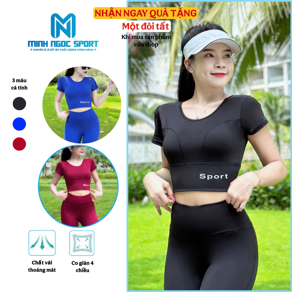 Bộ Tập Erobic, Bộ Tập Gym Yoga Nữ, Chất Lượng Co Dãn Tốt Tặng Kèm Mút Ngực mmestore (HM-Dài sport )