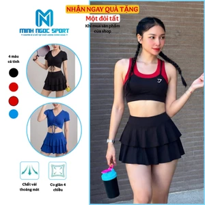 Bộ tập erobic, đi biển nữ bộ tập gym nữ, set váy nữ, đi biển nữ, bộ bơi nữ, tặng kèm mút ngực I Minh Ngọc Sport