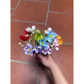 COMBO 100 CỤM ĐIỂM HOA NHẤT CHI MAI( ảnh thật) mix màu trang trí bó hoa , giỏ quà...