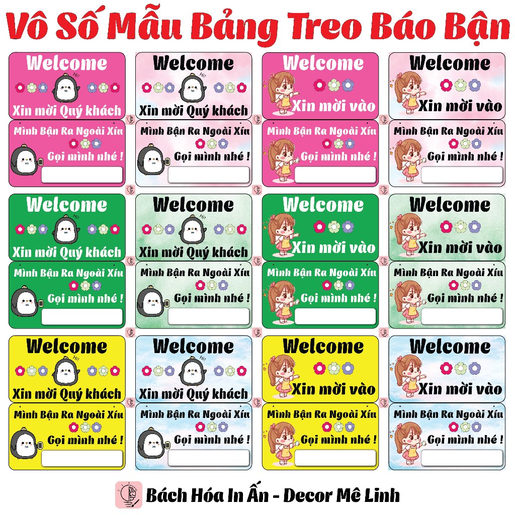 Top Bảng Treo Báo Bận Kèm Liên Hệ - Để Không Bỏ Lỡ Khách Ghé Qua Nha -🌈 Freeship - Chống Nước - Có Sẵn Dây Treo