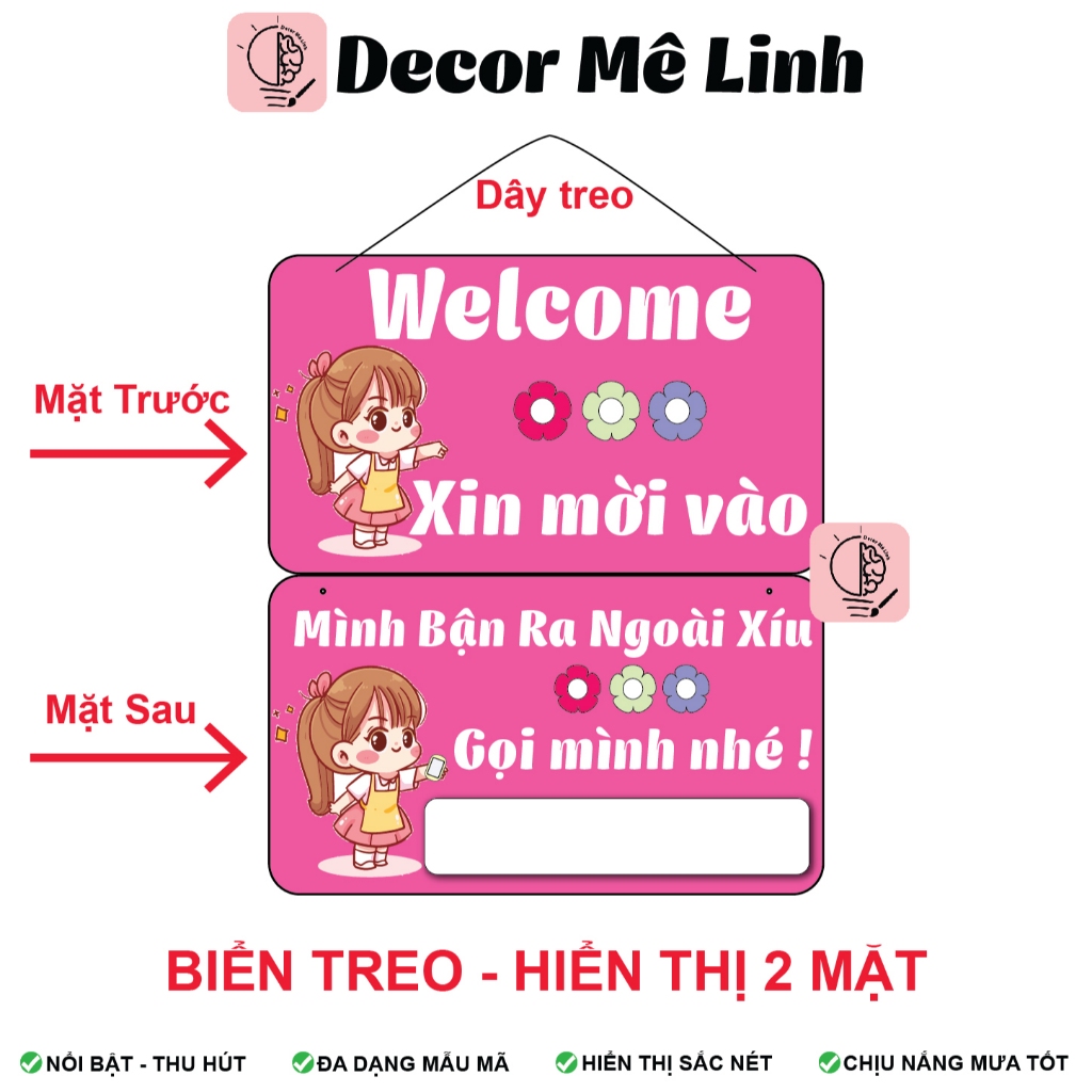 Top Bảng Treo Báo Bận Kèm Liên Hệ - Để Không Bỏ Lỡ Khách Ghé Qua Nha -🌈 Freeship - Chống Nước - Có Sẵn Dây Treo