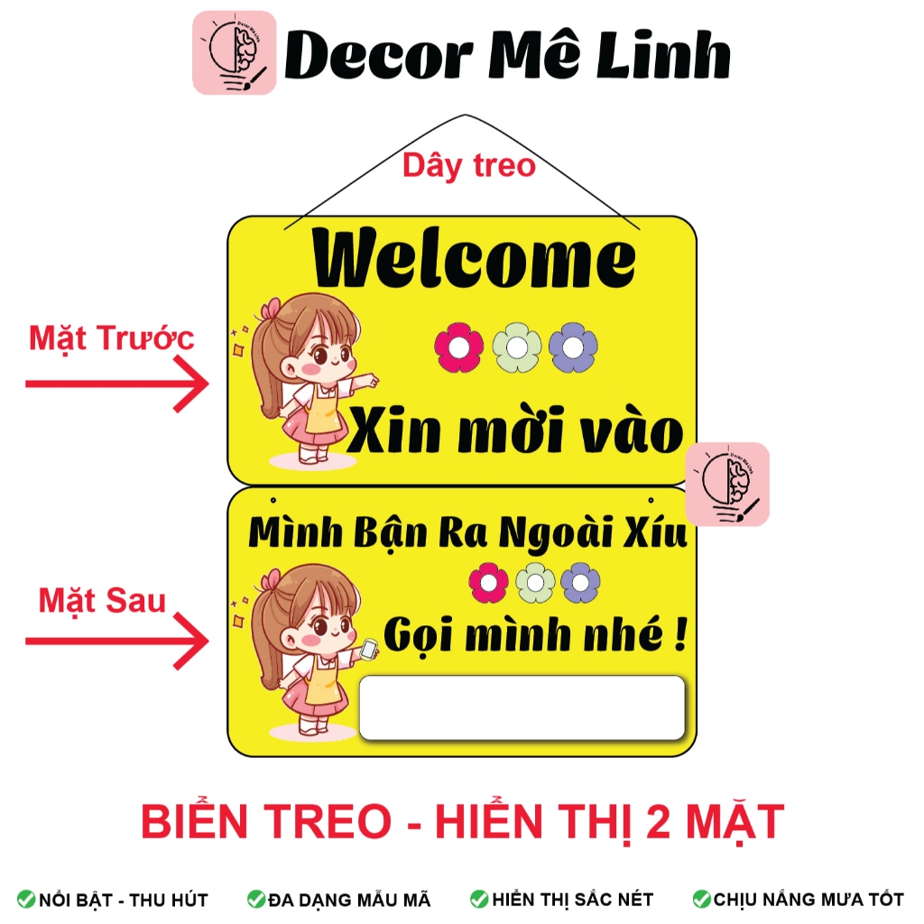 Top Bảng Treo Báo Bận Kèm Liên Hệ - Để Không Bỏ Lỡ Khách Ghé Qua Nha -🌈 Freeship - Chống Nước - Có Sẵn Dây Treo