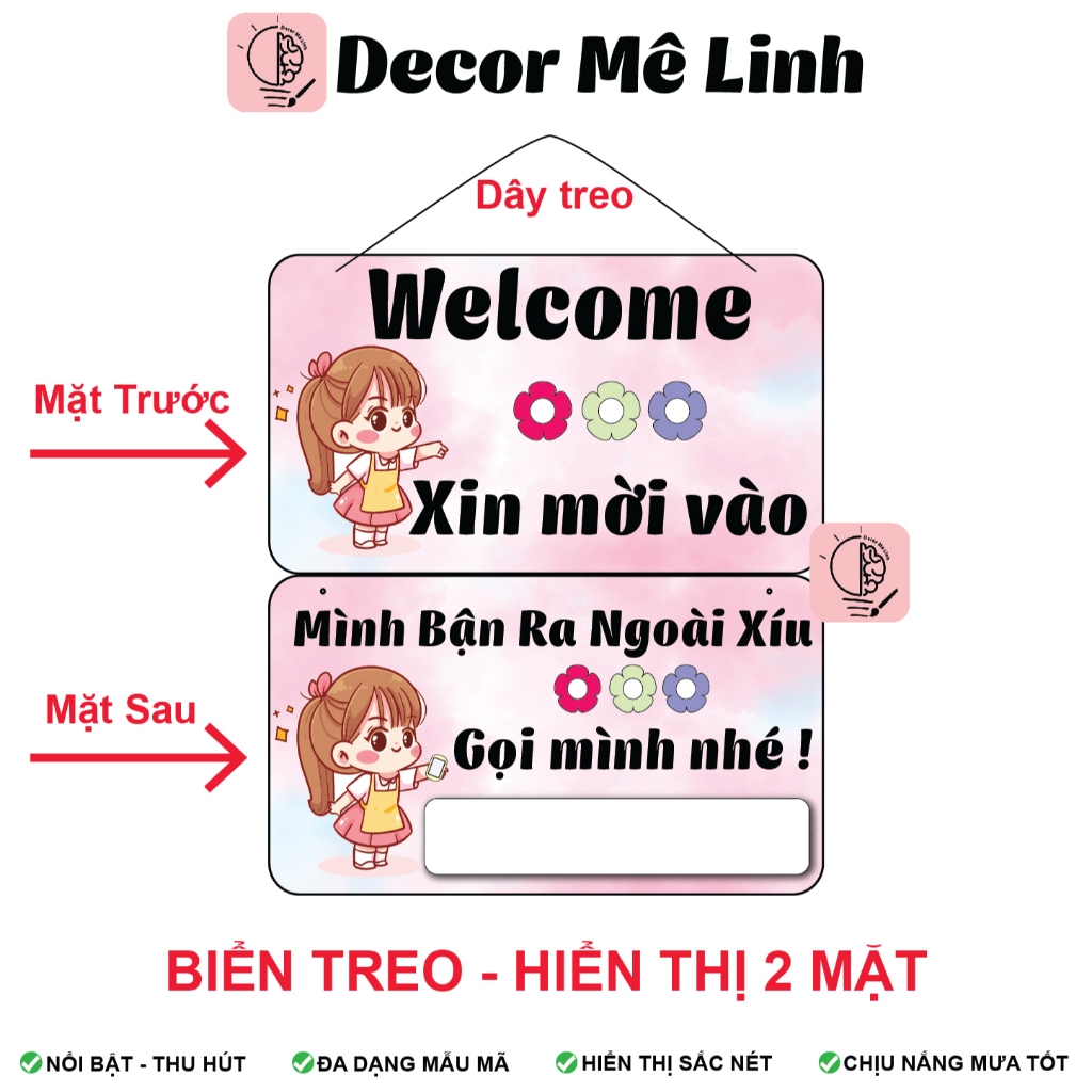 Top Bảng Treo Báo Bận Kèm Liên Hệ - Để Không Bỏ Lỡ Khách Ghé Qua Nha -🌈 Freeship - Chống Nước - Có Sẵn Dây Treo