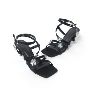 SANDAL 6cm HOA BẠC TRÁNG GƯƠNG , CAO CẤP ĐI TIỆC SANG CHẢNH mashoes D4799