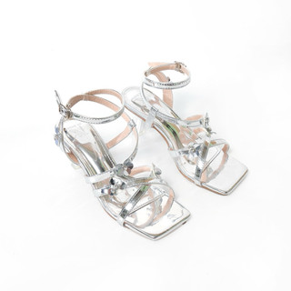 SANDAL 6cm HOA BẠC TRÁNG GƯƠNG , CAO CẤP ĐI TIỆC SANG CHẢNH mashoes D4799
